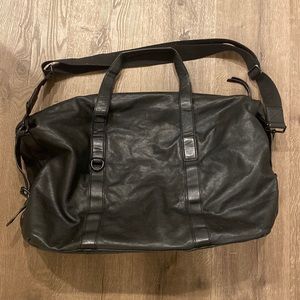 All saints Black leather duffel bag